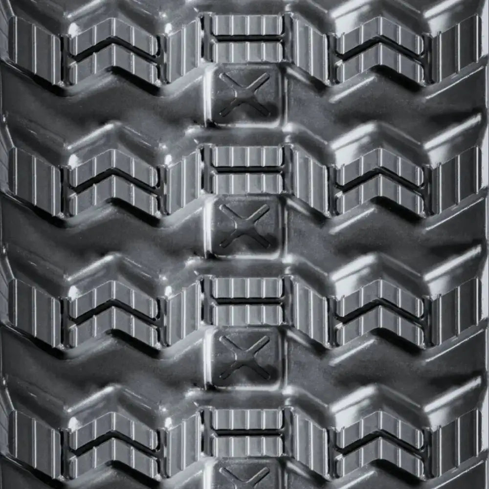 CAT 255 Rubber Tracks with durable chevron-patterned tread and rectangular reinforcements