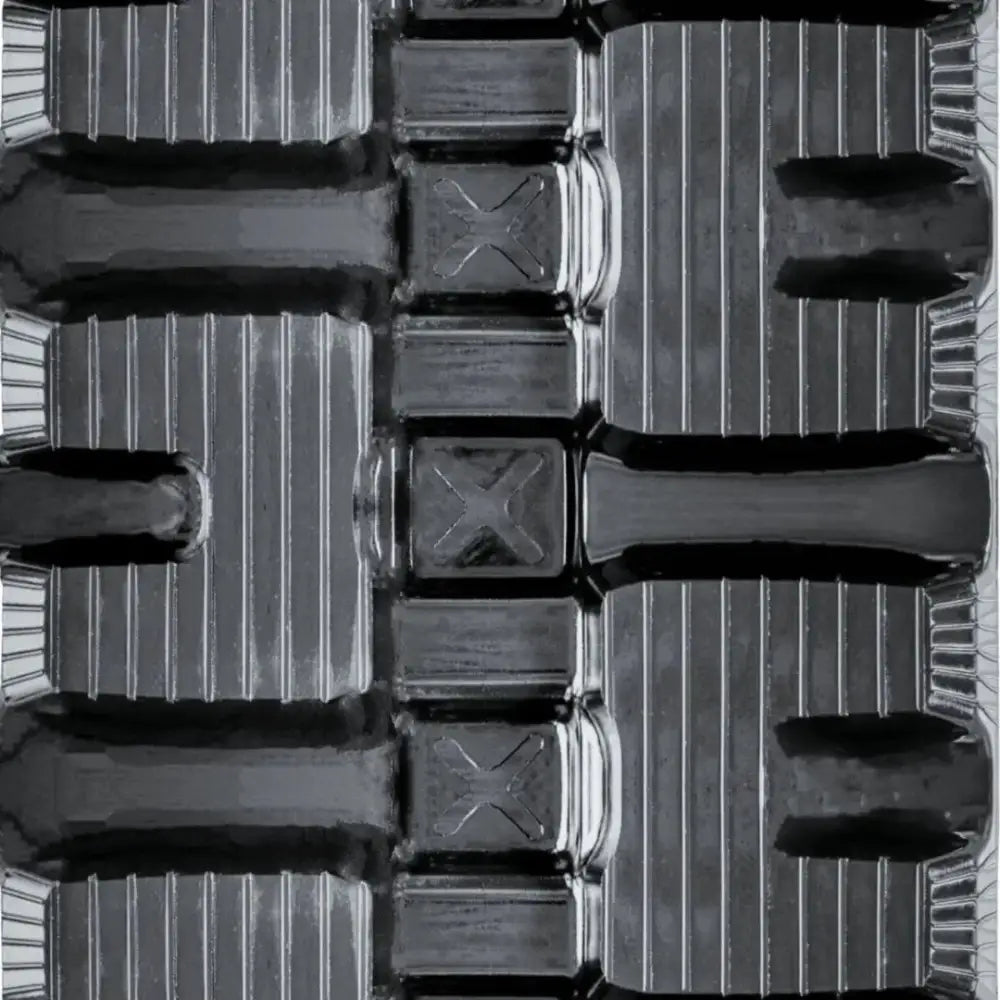 Empty black plastic food packaging tray with multiple compartments for CAT 289C Rubber Tracks