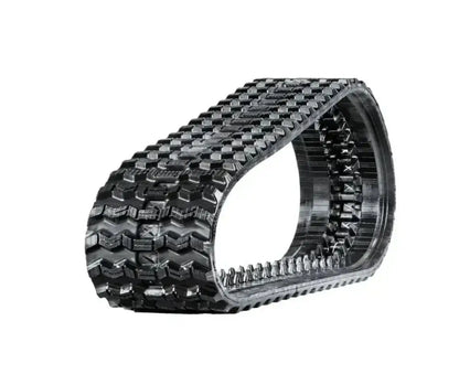 Black rubber track for Kubota SVL90-2 with robust tread pattern and internal guide lugs